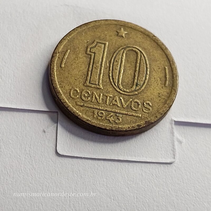 Moeda de 10 Centavos do Brasil Ano 1943- Getúlio Vargas - Imagem 5