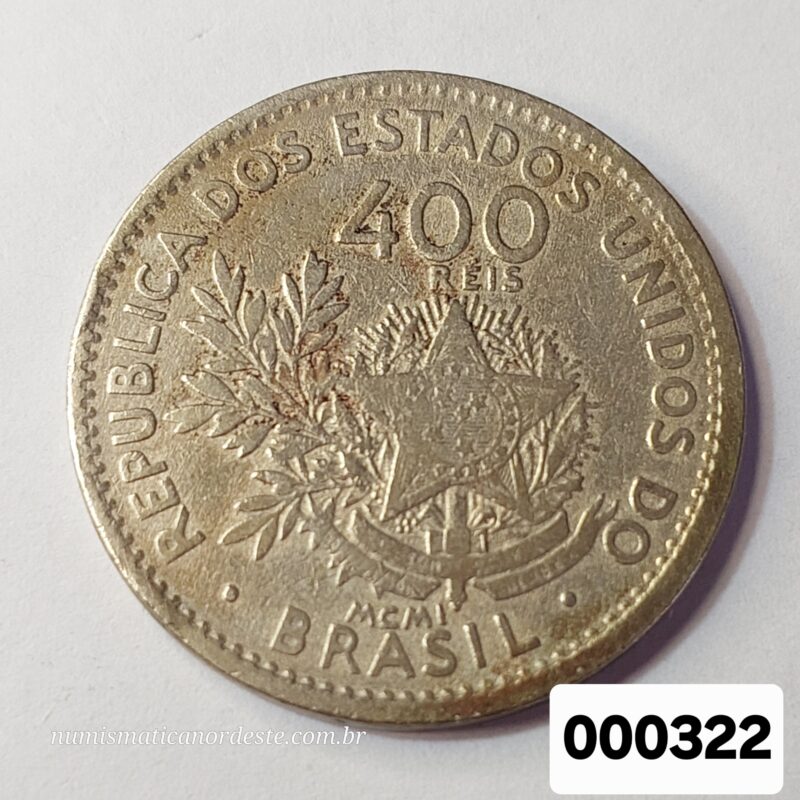 Moeda de 400 Réis do Brasil Ano 1901 - MCMI