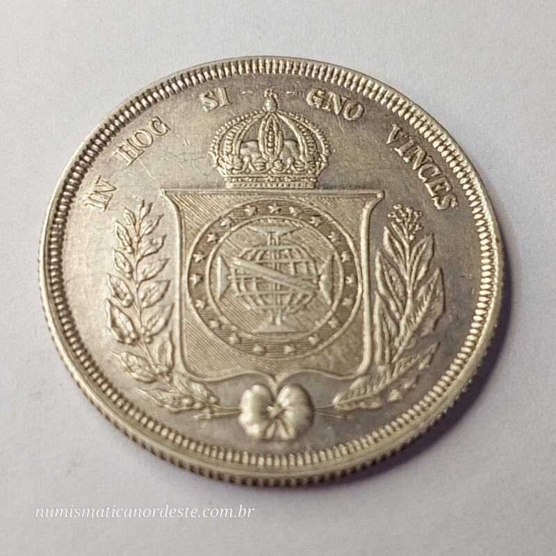 Moeda de 500 Réis do Brasil Ano 1854 - Prata 0,917 - Imagem 4