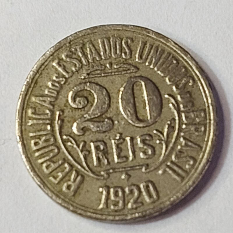 Moeda de 20 Réis do Brasil Ano 1920 - Imagem 7