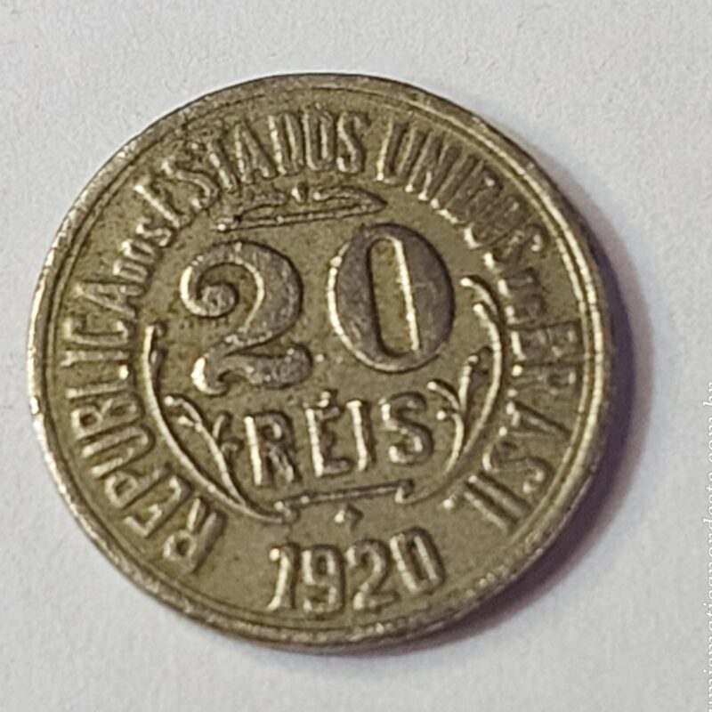 Moeda de 20 Réis do Brasil Ano 1920 - Imagem 5