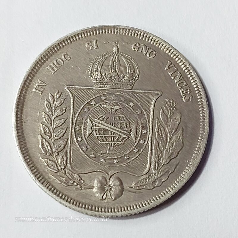 Moeda de 500 Réis do Brasil Ano 1860 - Prata 0,917 - Imagem 8
