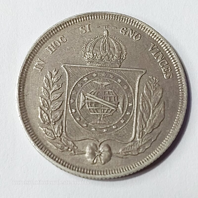 Moeda de 500 Réis do Brasil Ano 1860 - Prata 0,917 - Imagem 2
