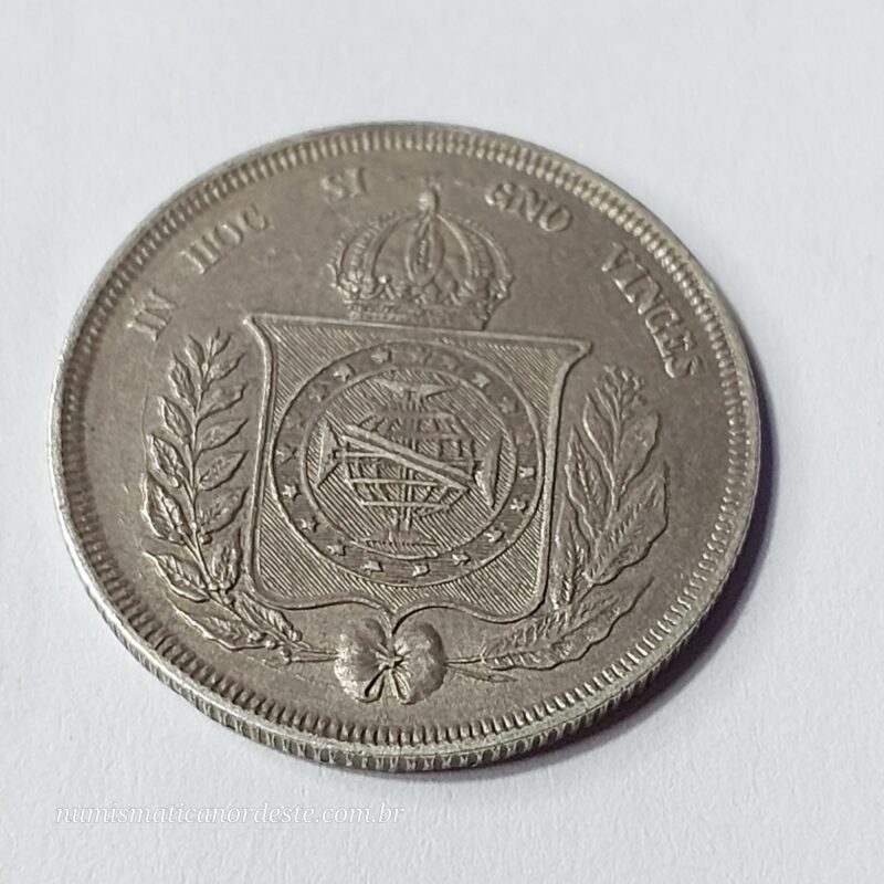 Moeda de 500 Réis do Brasil Ano 1860 - Prata 0,917 - Imagem 4