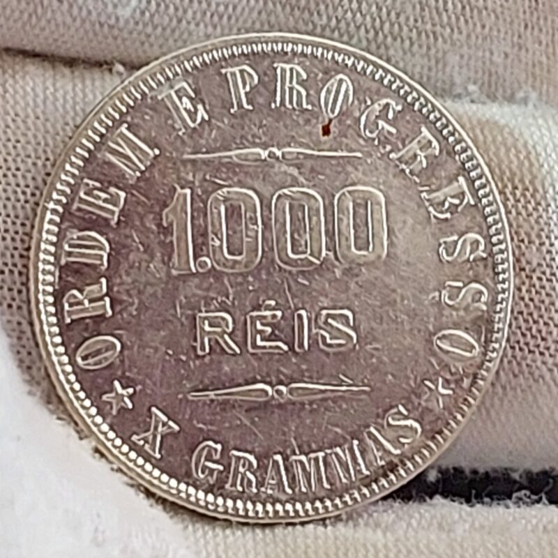 Moeda de 1.000 Réis do Brasil Ano 1911 Prata 0.900 - Réis da república (1889 - 1942) - Imagem 3