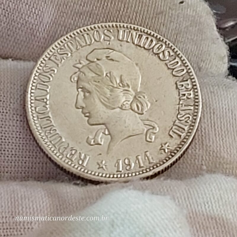 Moeda de 1.000 Réis do Brasil Ano 1911 Prata 0.900 - Réis da república (1889 - 1942) - Imagem 9