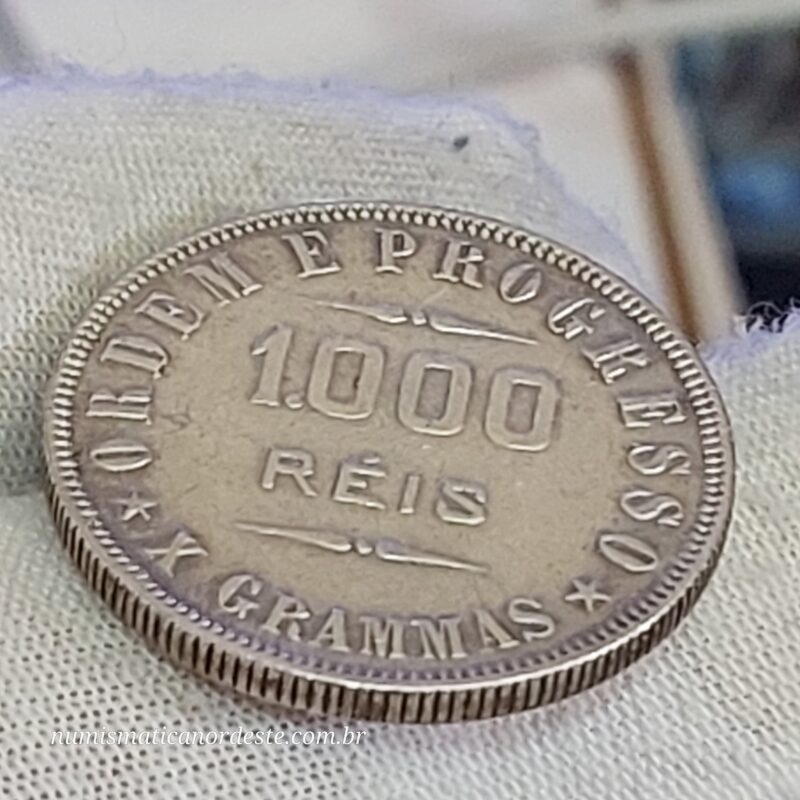 Moeda de 1.000 Réis do Brasil Ano 1912 Prata 0.900 - Réis da república (1889 - 1942) - Imagem 7