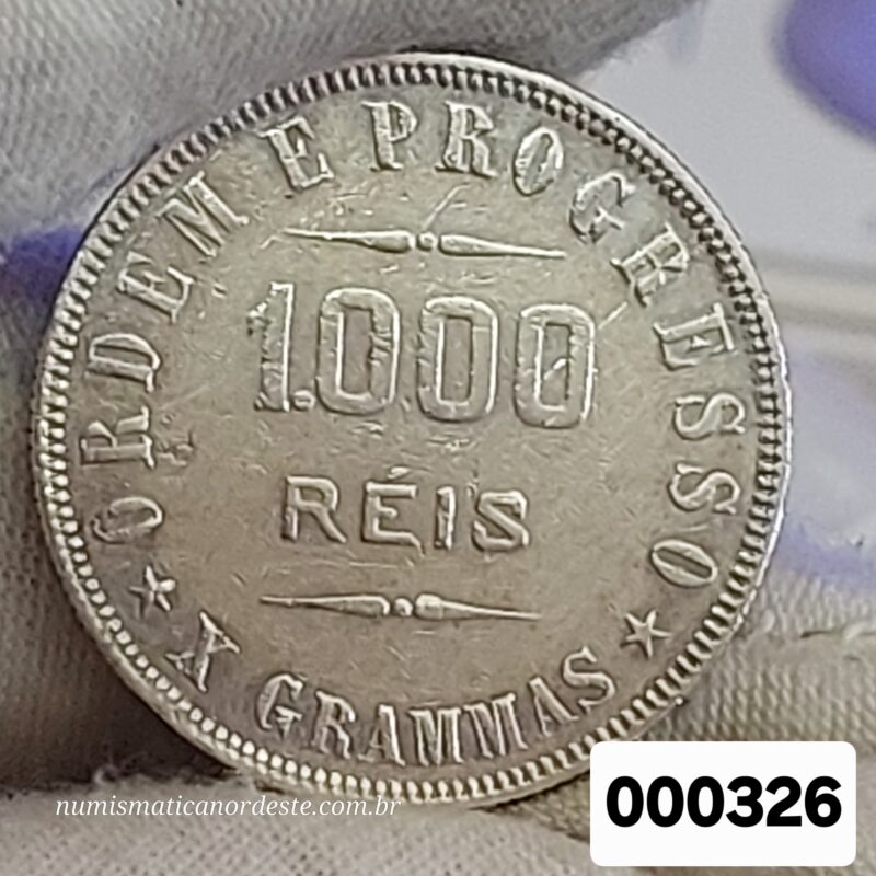 Moeda de 1.000 Réis do Brasil Ano 1912 Prata 0.900 - Réis da república (1889 - 1942)