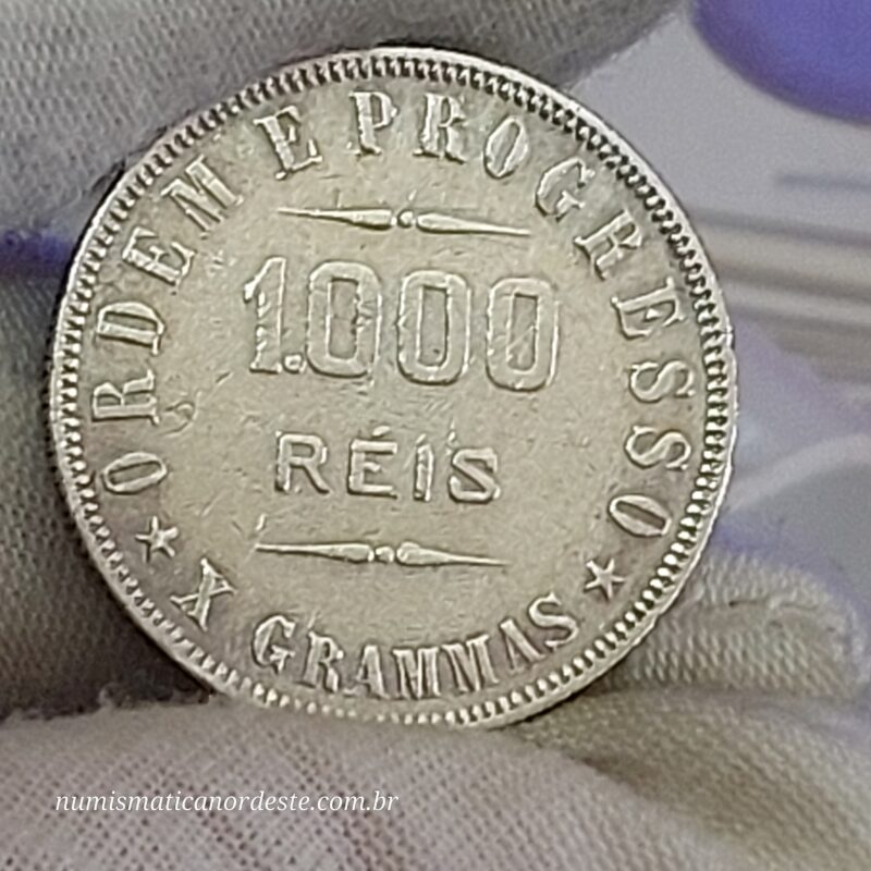 Moeda de 1.000 Réis do Brasil Ano 1912 Prata 0.900 - Réis da república (1889 - 1942) - Imagem 3