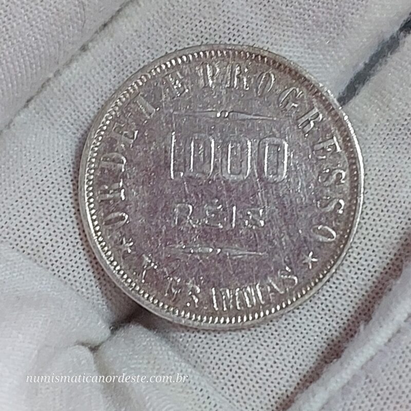 Moeda de 1.000 Réis do Brasil Ano 1906 Prata 0.900 - Réis da república (1889 - 1942) - Imagem 11