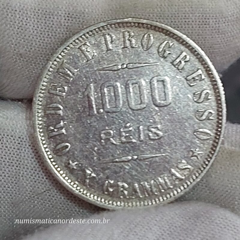 Moeda de 1.000 Réis do Brasil Ano 1906 Prata 0.900 - Réis da república (1889 - 1942)