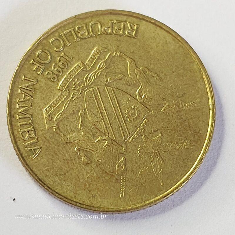 Moeda Namíbia 1 Dólar 1998 - Águia Pescadora - Imagem 2