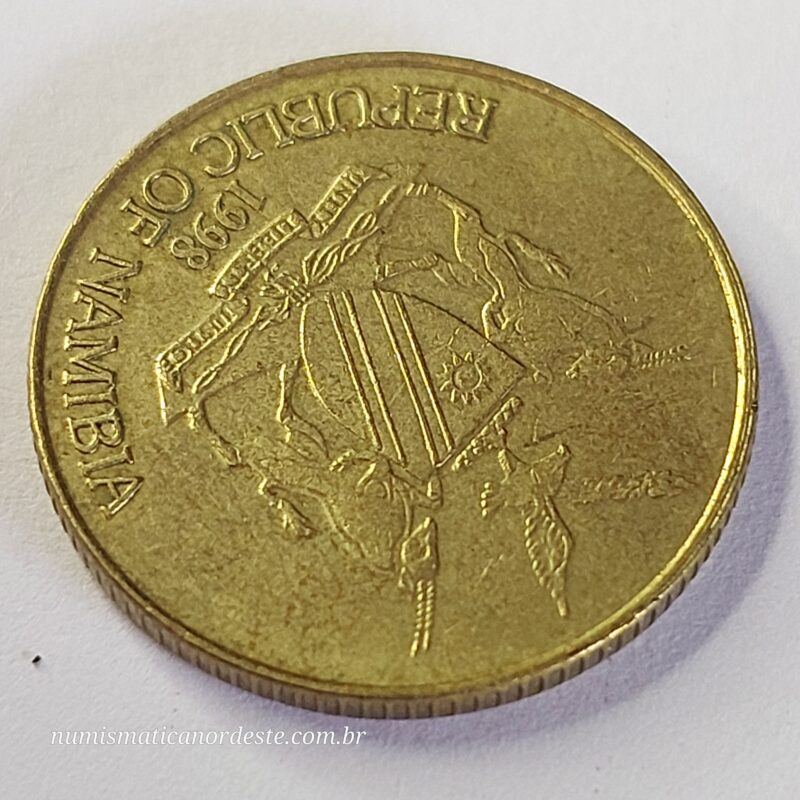 Moeda Namíbia 1 Dólar 1998 - Águia Pescadora - Imagem 5