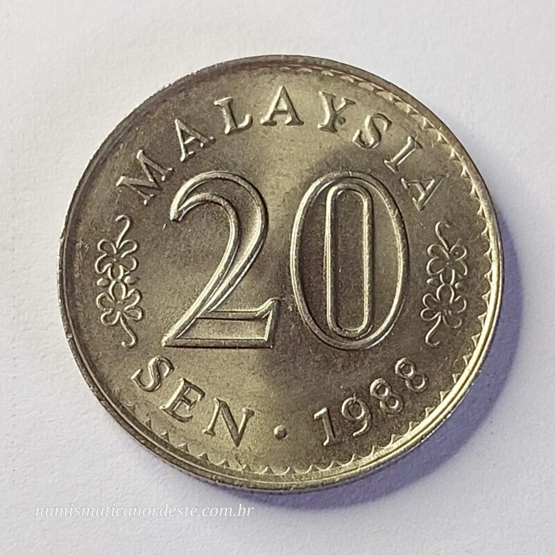 Moeda Malásia 20 Sen 1988 - Parlamento e Edifícios