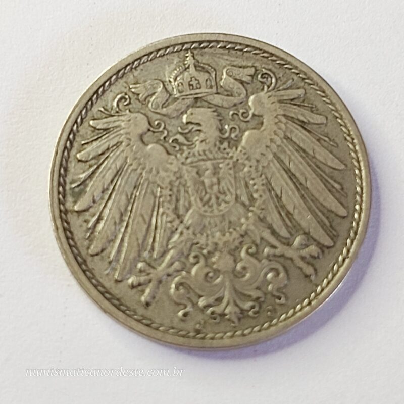 Moeda Império Alemão 10 Pfennig 1911 - Imagem 6