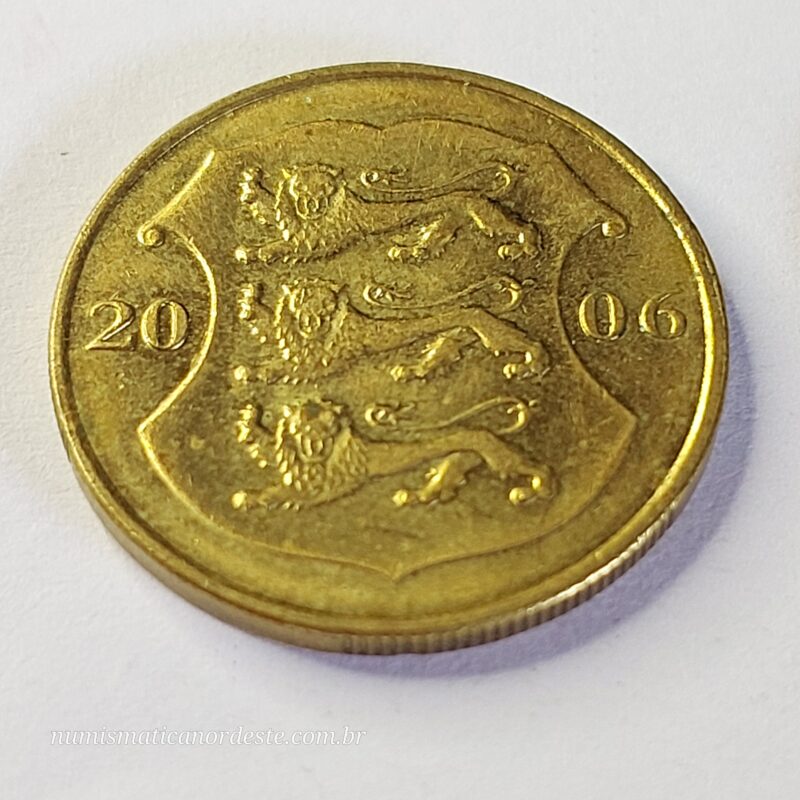 Moeda Estônia 1 Kroon 2006 - Três Leões - Imagem 7