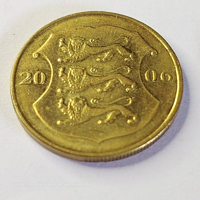 Moeda Estônia 1 Kroon 2006 - Três Leões - Imagem 4