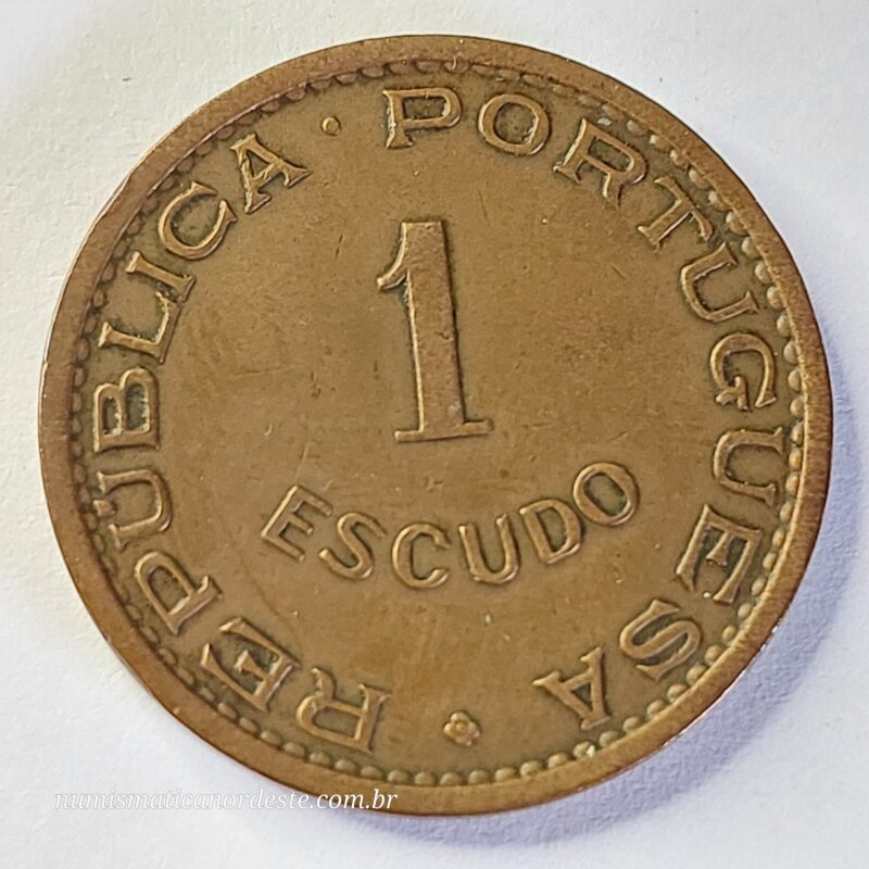Moeda Angola 1 Escudo 1972 - Colônia Portuguesa