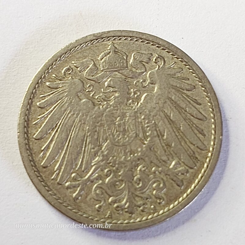 Moeda Império Alemão 10 Pfennig 1906 - Imagem 2