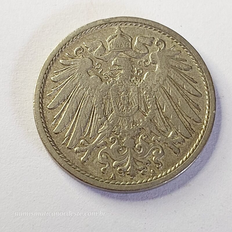 Moeda Império Alemão 10 Pfennig 1906 - Imagem 4