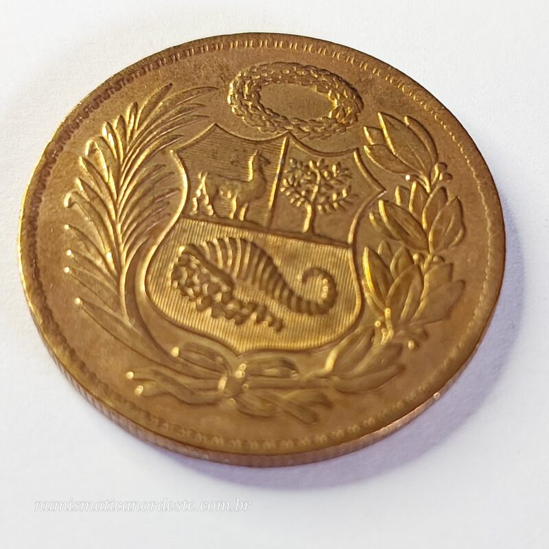 Moeda Peru 1 Sol de Oro 1963 - Escudo do Peru - Imagem 6