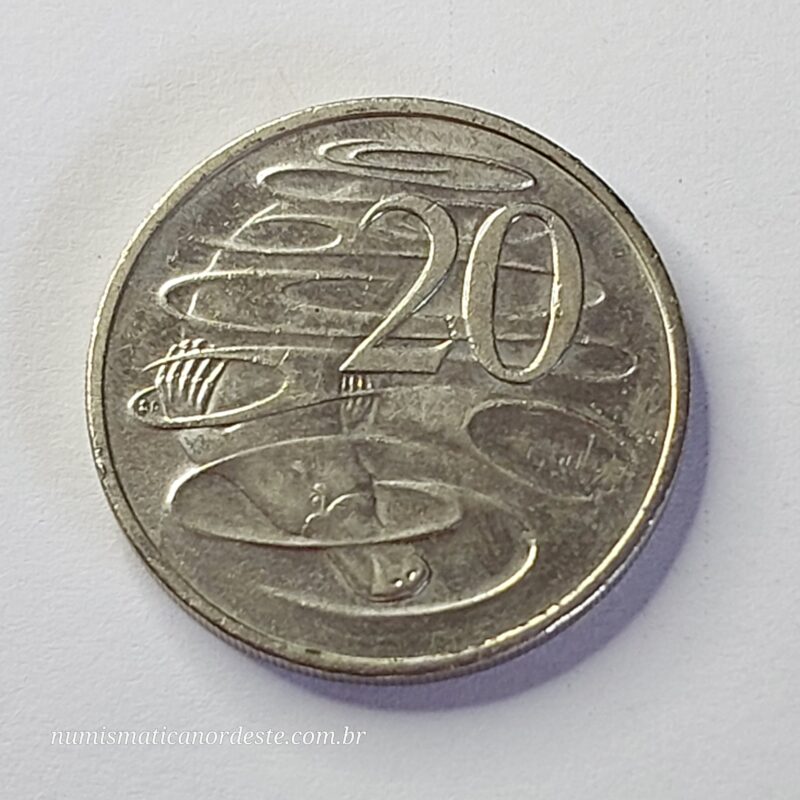 Moeda da Austrália 20 cêntimos Ano  de 2008 - Soberana Rainha Elizabeth II (1966 - 2024) - Imagem 7