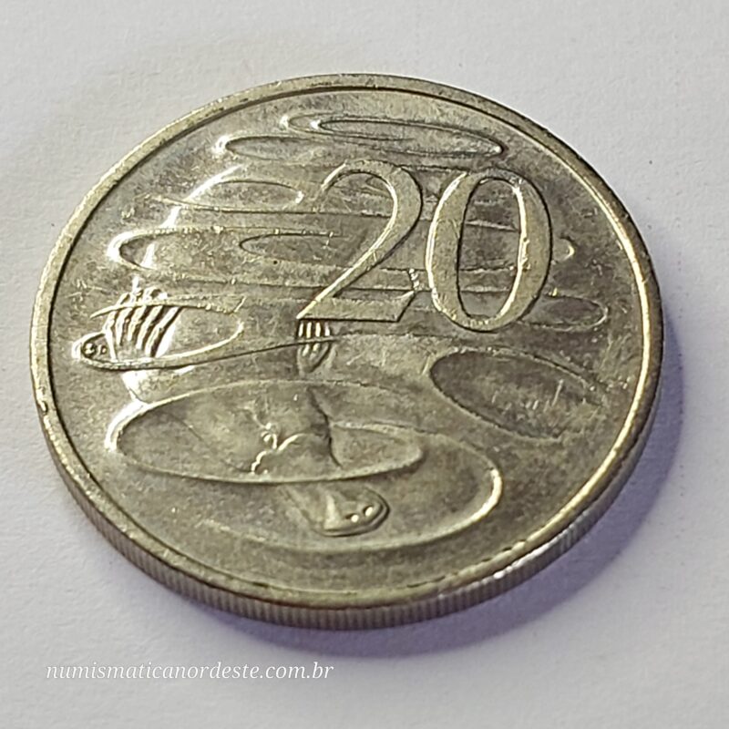 Moeda da Austrália 20 cêntimos Ano  de 2008 - Soberana Rainha Elizabeth II (1966 - 2024) - Imagem 5