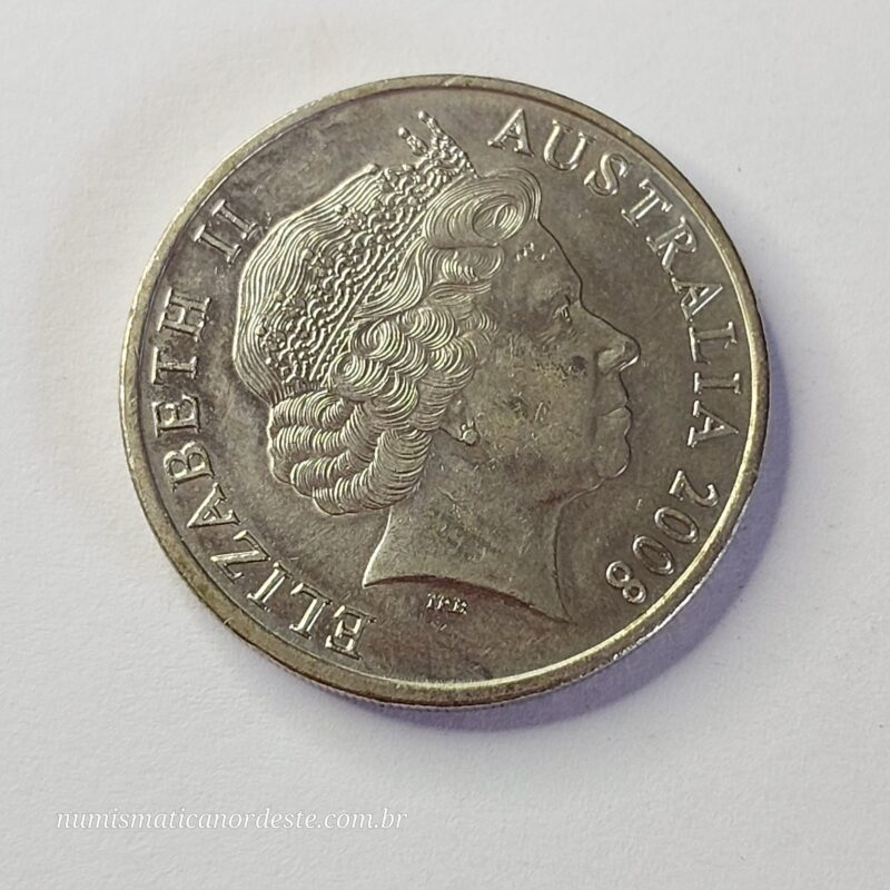 Moeda da Austrália 20 cêntimos Ano  de 2008 - Soberana Rainha Elizabeth II (1966 - 2024) - Imagem 8