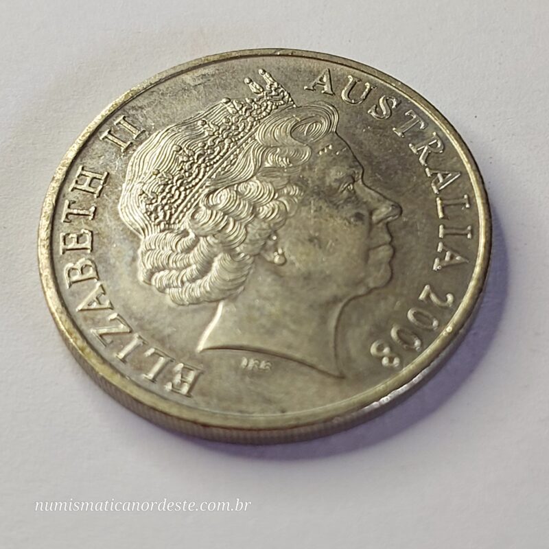 Moeda da Austrália 20 cêntimos Ano  de 2008 - Soberana Rainha Elizabeth II (1966 - 2024) - Imagem 6