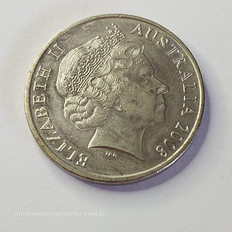 Moeda da Austrália 20 cêntimos Ano  de 2008 - Soberana Rainha Elizabeth II (1966 - 2024) - Imagem 4