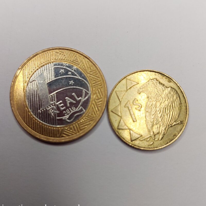 Moeda Namíbia 1 Dólar 1998 - Águia Pescadora - Imagem 3