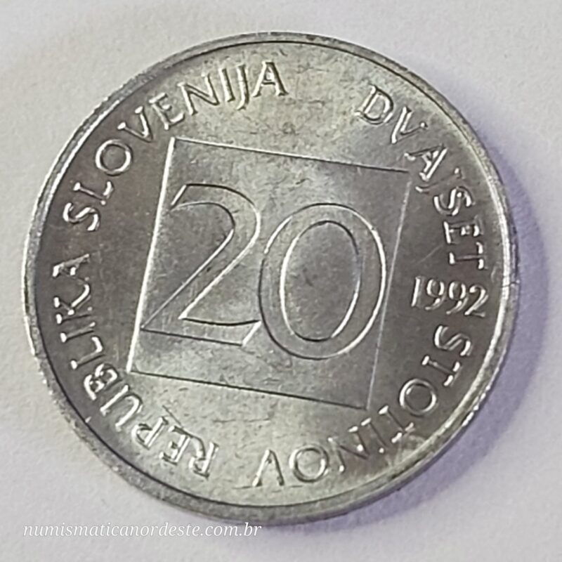 Moeda Eslovênia 20 stotinov Ano 1992