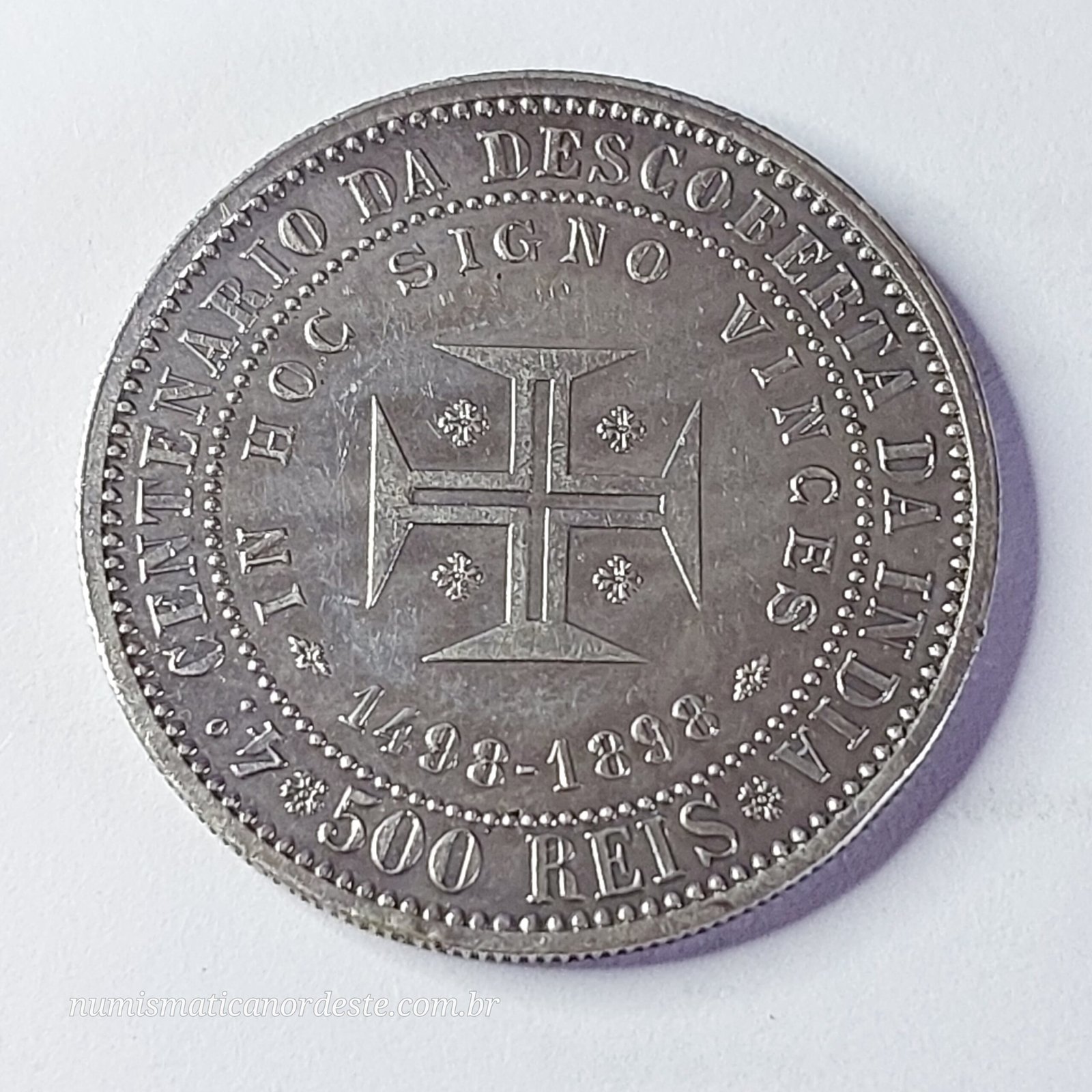 Moeda de Portugal 500 Réis Ano 1898 - Comemorativa - Assunto: 400 Anos da Descoberta da Índia