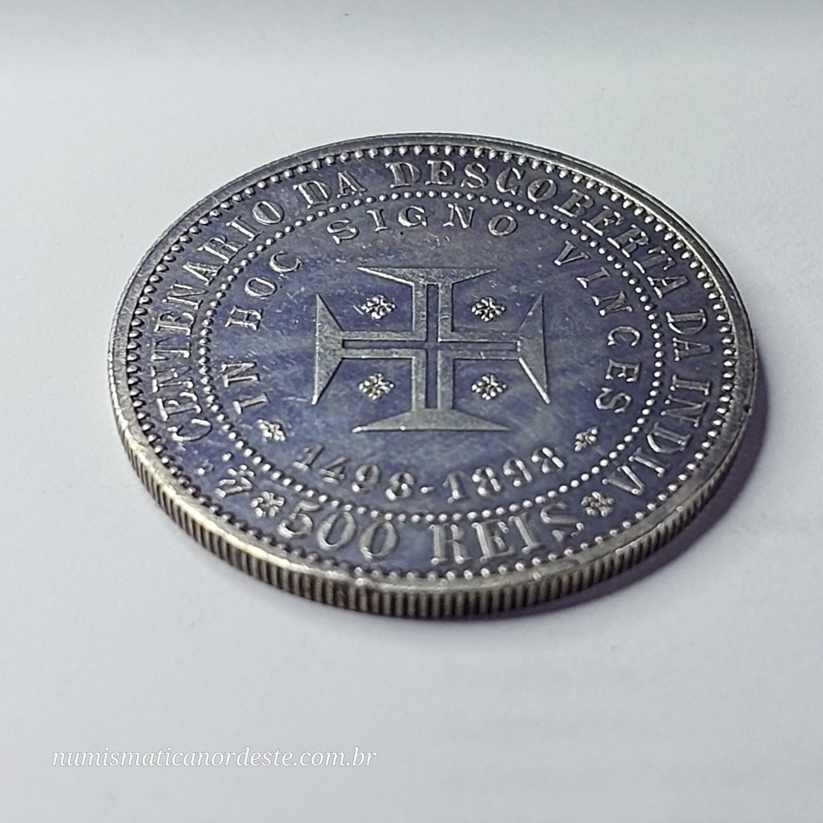 Moeda de Portugal 500 Réis Ano 1898 - Comemorativa - Assunto: 400 Anos da Descoberta da Índia - Imagem 5