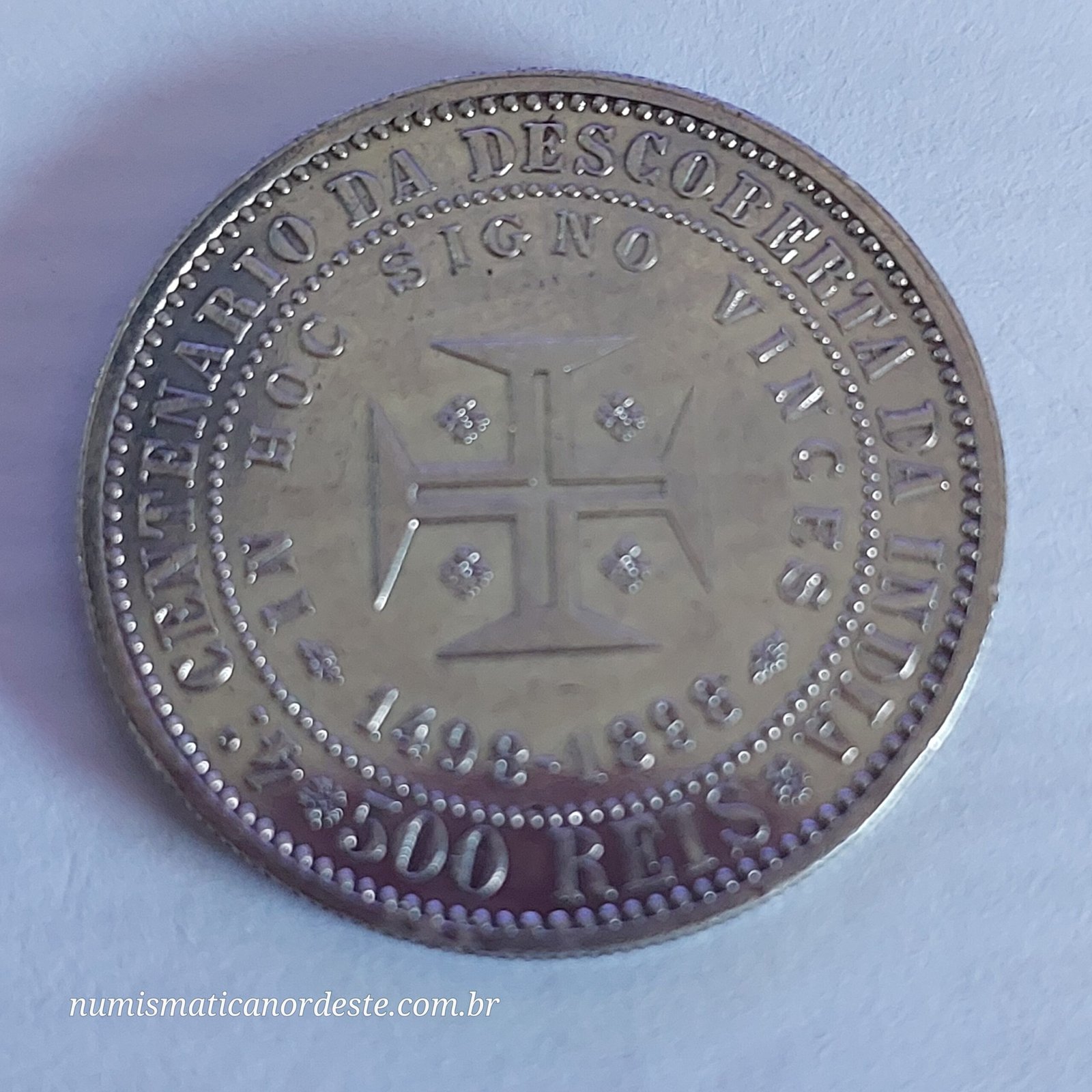 Moeda de Portugal 500 Réis Ano 1898 - Comemorativa - Assunto: 400 Anos da Descoberta da Índia - Imagem 10