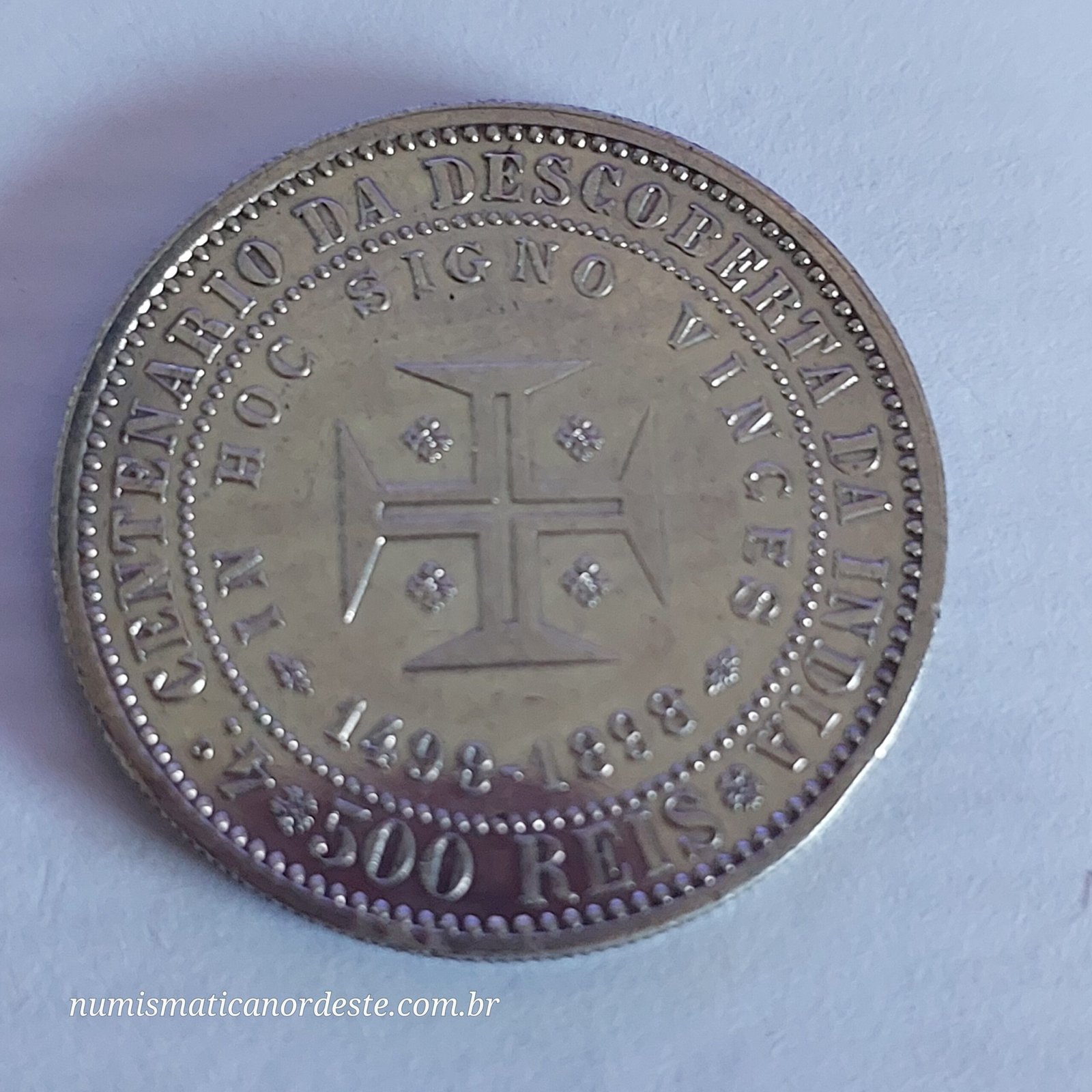 Moeda de Portugal 500 Réis Ano 1898 - Comemorativa - Assunto: 400 Anos da Descoberta da Índia - Imagem 3