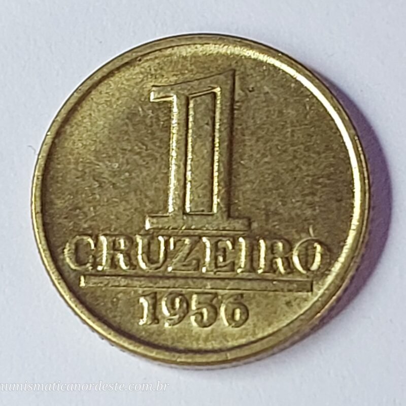 Moeda do Brasil de 1 Cruzeiro Ano 1956 - Armas da República - Módulo Menor