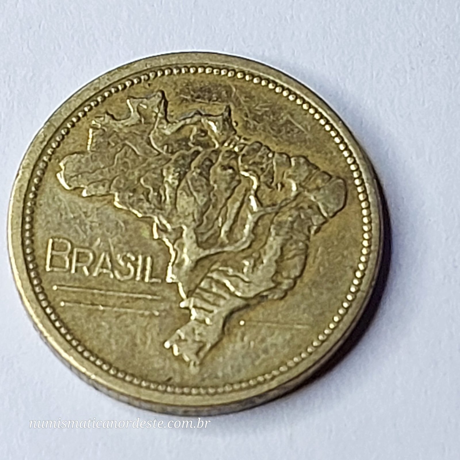 Moeda do Brasil de 1 Cruzeiro Ano 1945 (sem sigla) - Mapa do Brasil - Imagem 7