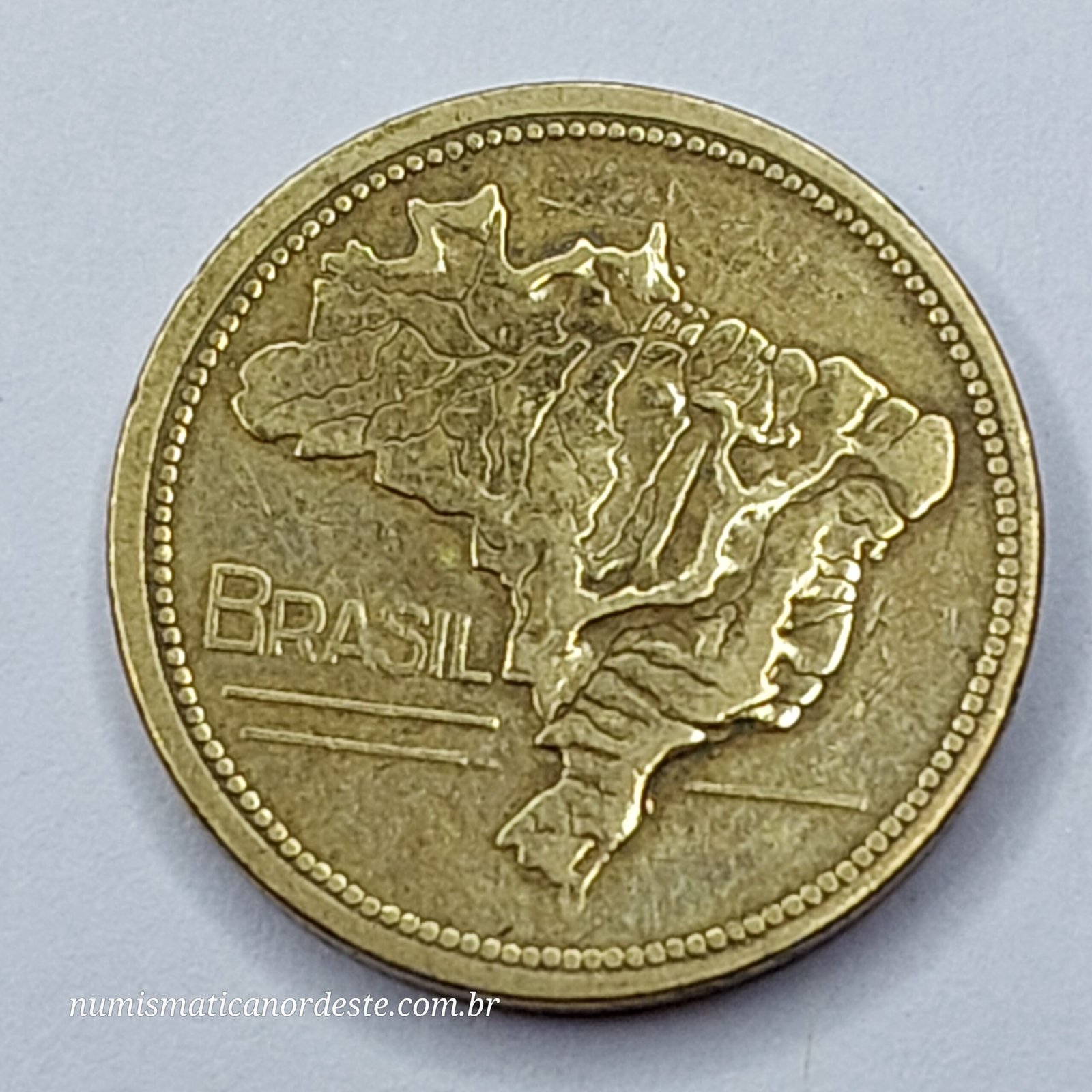 Moeda do Brasil de 1 Cruzeiro Ano 1945 (sem sigla) - Mapa do Brasil - Imagem 5