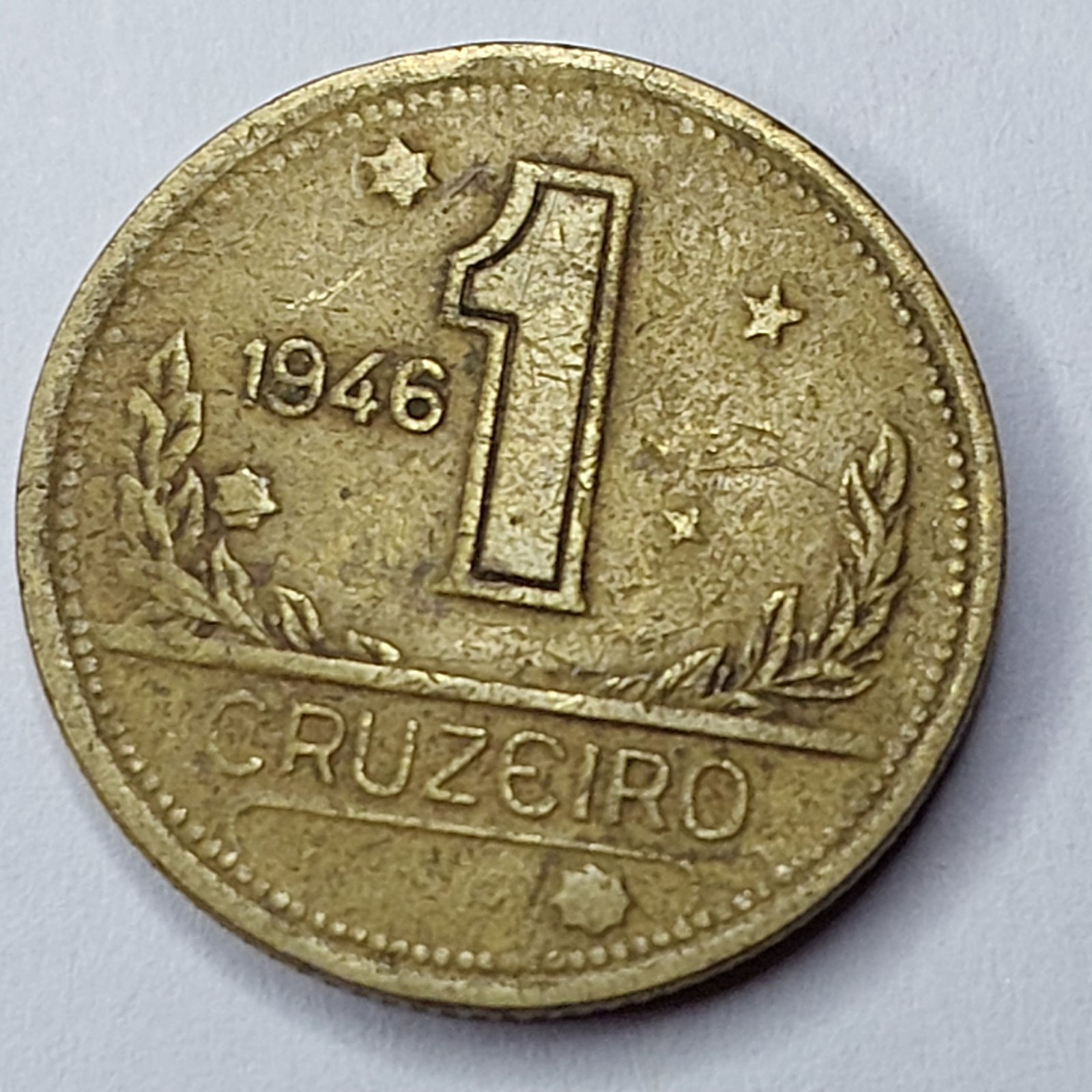 Moeda do Brasil de 1 Cruzeiro Ano 1946 - Mapa do Brasil