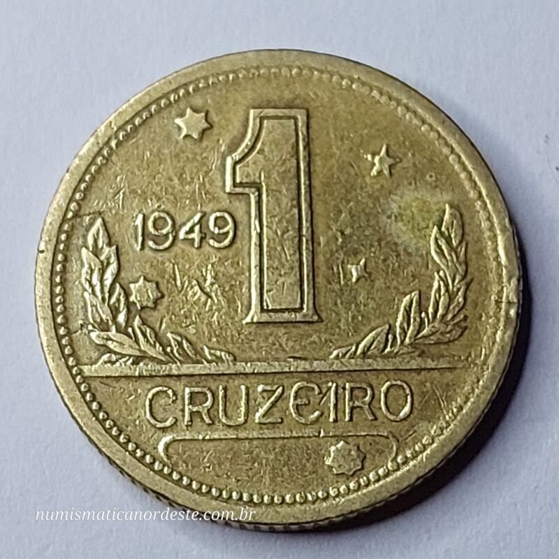 Moeda de 1 Cruzeiro Ano 1949 - Mapa do Brasil