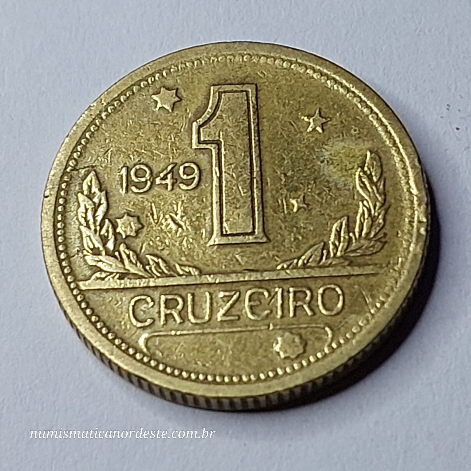 Moeda de 1 Cruzeiro Ano 1949 - Mapa do Brasil - Imagem 3