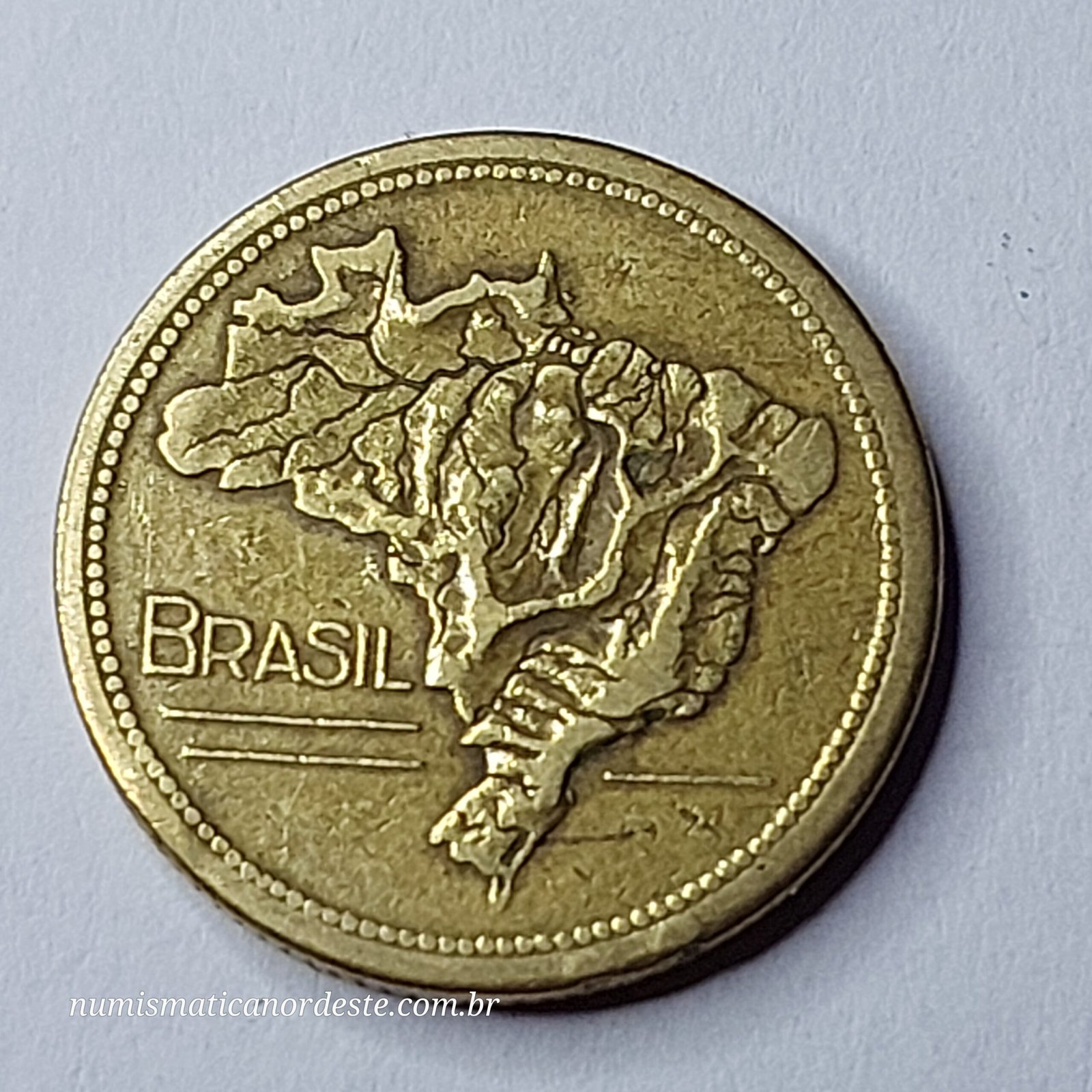 Moeda de 1 Cruzeiro Ano 1949 - Mapa do Brasil - Imagem 4