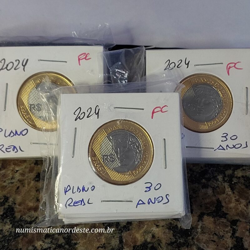 Moedas do Brasil - Set Completo do Real Ano 2024 - Flor de Cunho (FC)