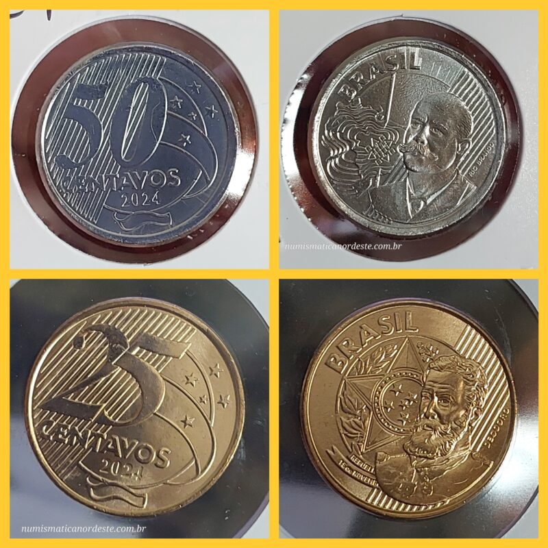 Moedas do Brasil - Set Completo do Real Ano 2024 - Flor de Cunho (FC) - Imagem 3