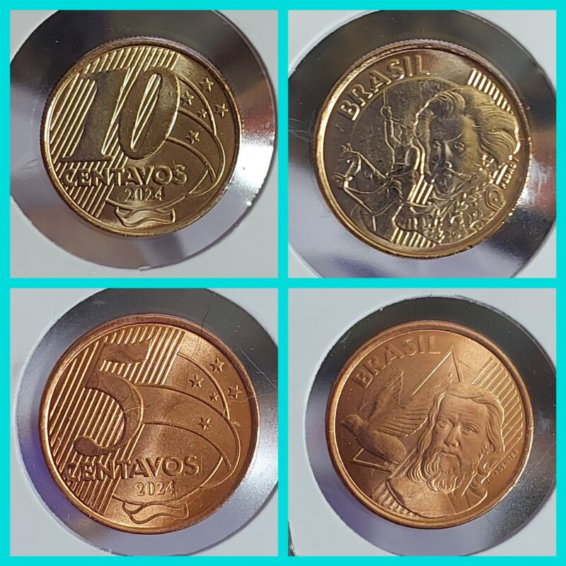 Moedas do Brasil - Set Completo do Real Ano 2024 - Flor de Cunho (FC) - Imagem 2