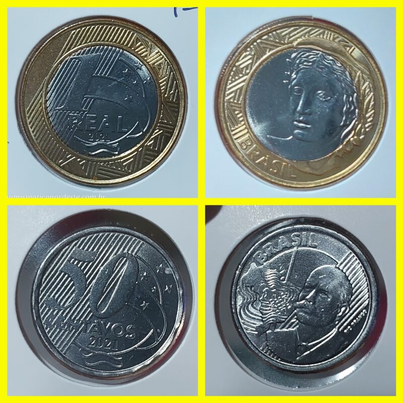 Moedas do Brasil - Set Completo do Real Ano 2021 - Flor de Cunho (FC) - Imagem 2