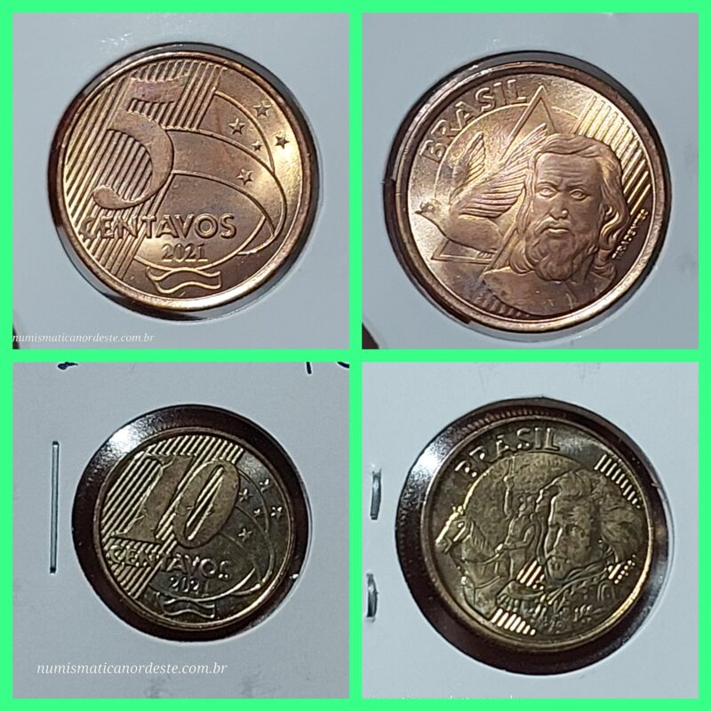 Moedas do Brasil - Set Completo do Real Ano 2021 - Flor de Cunho (FC) - Imagem 3