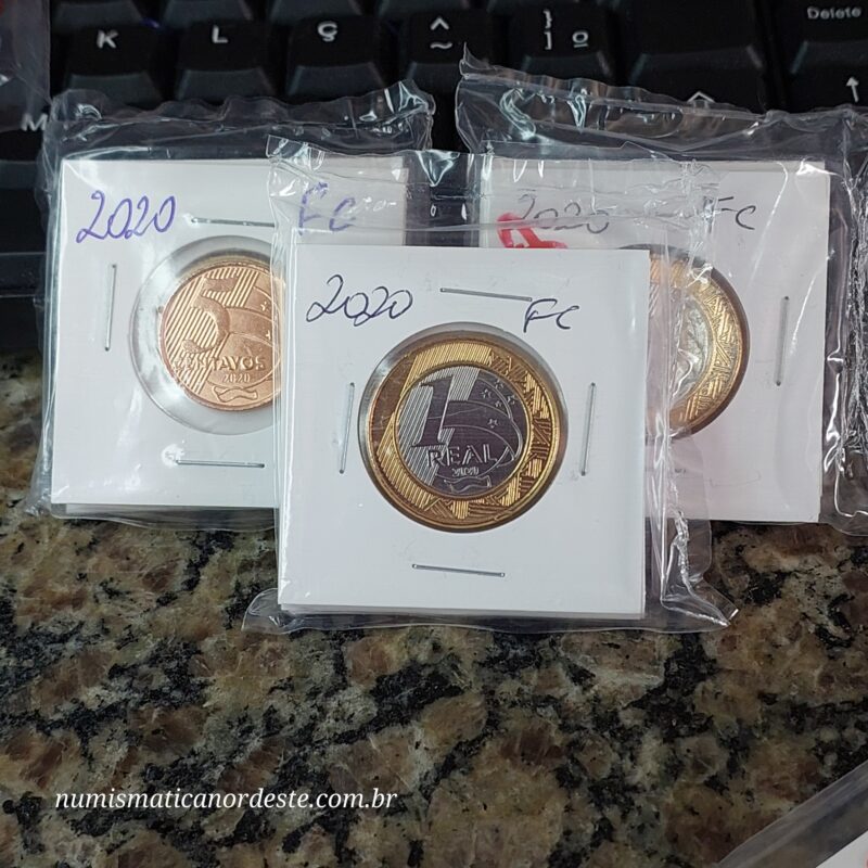 Moedas do Brasil - Set Completo do Real Ano 2020 - Flor de Cunho (FC)