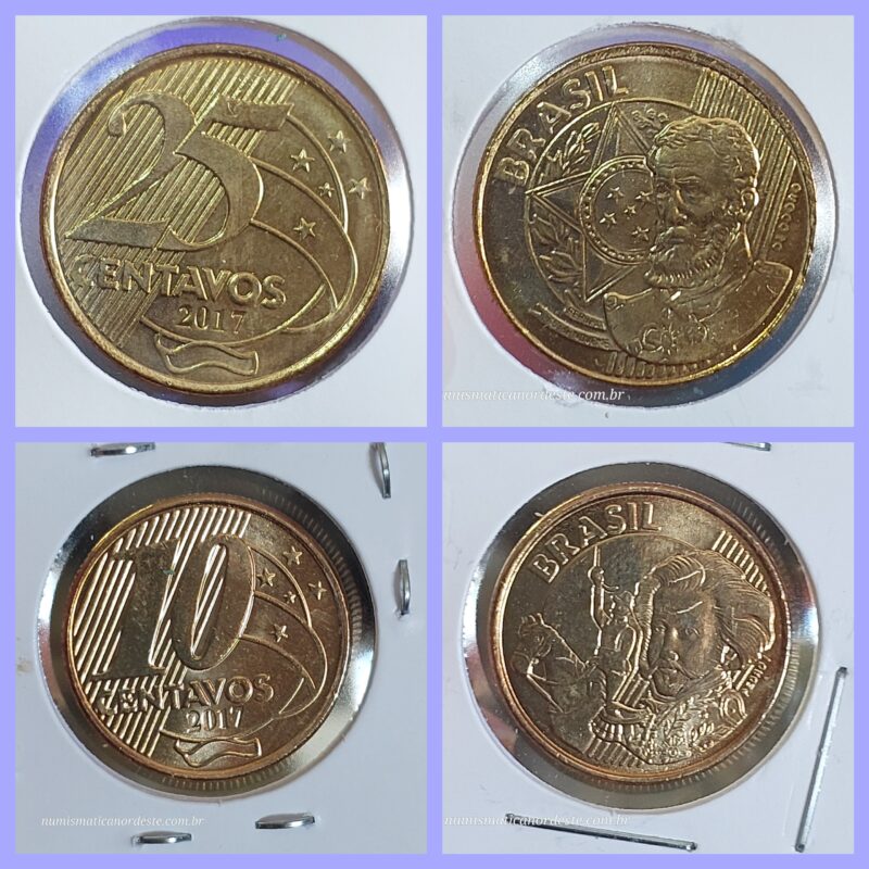Moedas do Brasil - Set Completo do Real Ano 2017 - Flor de Cunho (FC) - Imagem 3